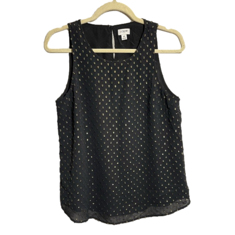 J.CREW black and gold textured dress satin tank top. XS